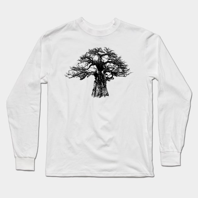 Baobab Tree in Black and White Long Sleeve T-Shirt by scotch